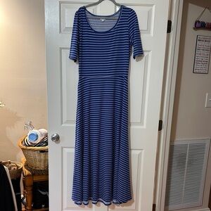 Blue Striped Women's Dress Lularoe